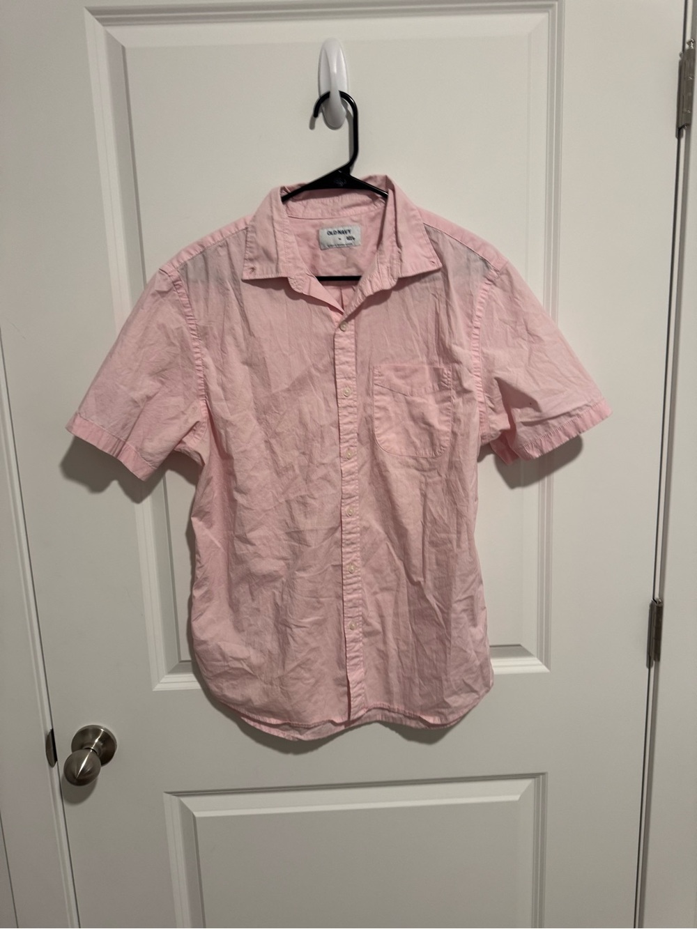 Old Navy Light Pink Short-Sleeve Button-Down Shirt